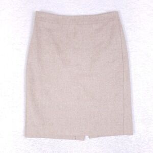 J.Crew The Pencil Skirt Wool Blend 0 Beige